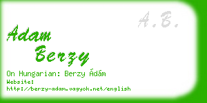 adam berzy business card